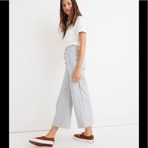 Madewell Emmett Wide-Leg Crop Pants in Stripe 29